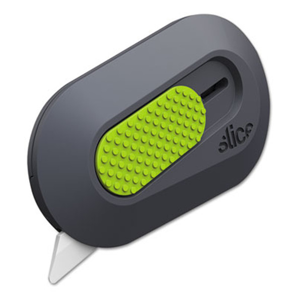 Mini Cutters, Replaceable Double-Sided 1.29" Ceramic Zirconium Oxide Blade, 2.5" Nylon Handle, Gray/Green