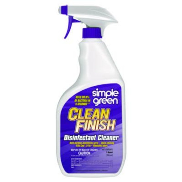 Clean Finish Disinfectant Cleaner, Herbal, 32 Oz Spray Bottle, 12/Carton