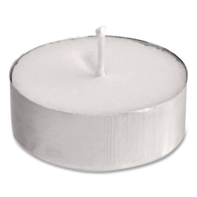 Tealight Candle, 5 Hour Burn, 0.5"h, White, 50/Pack, 10 Packs/Carton