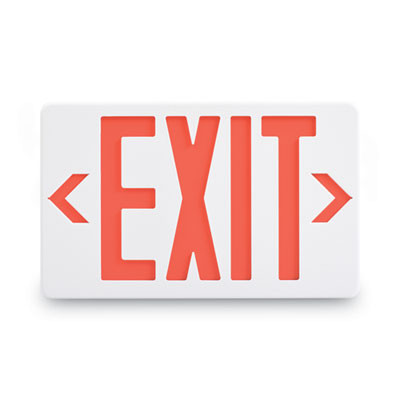 Led Exit Sign, Polycarbonate, 12.25 x 2.5 x 8.75, White
