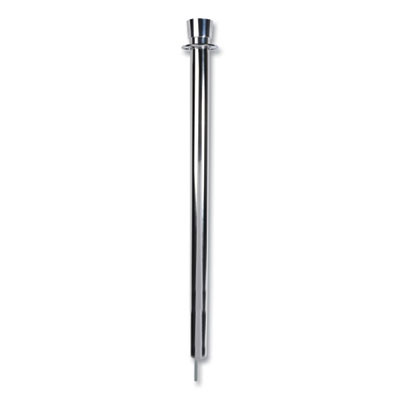 Crowd Control Posts, Polished Chrome, 41" High, Silver, 2/Box