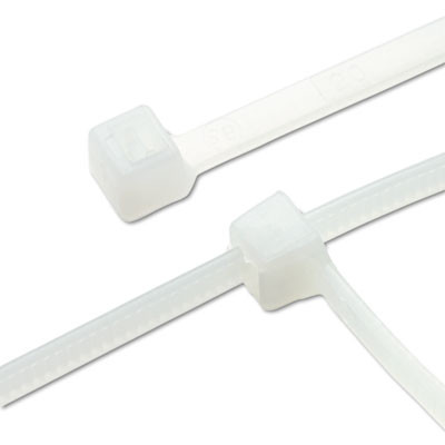 Nylon Cable Ties, 11 X 0.19, 50 Lb, Natural, 500/Pack
