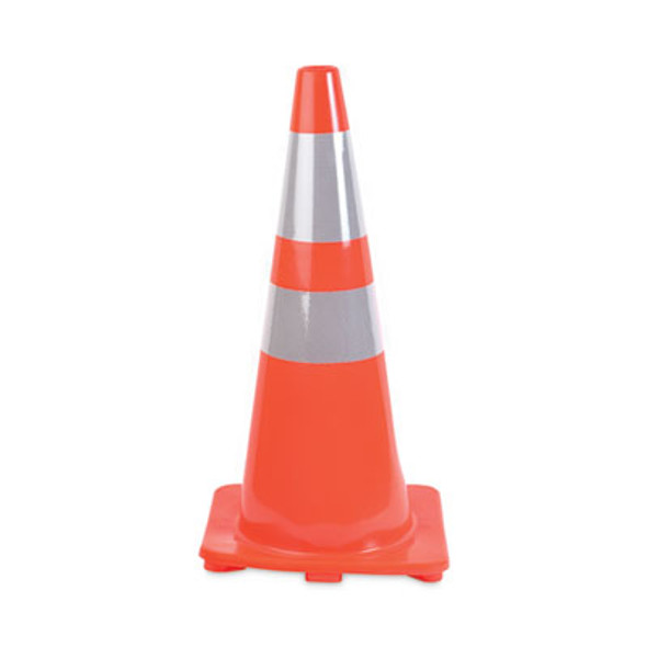 Traffic Cone, 14 X 14 X 28, Orange/Silver