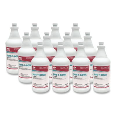 Safe-T-Bowl Liquid Toilet Bowl Cleaner, Unscented, 32 Oz Bottle, 12/Carton