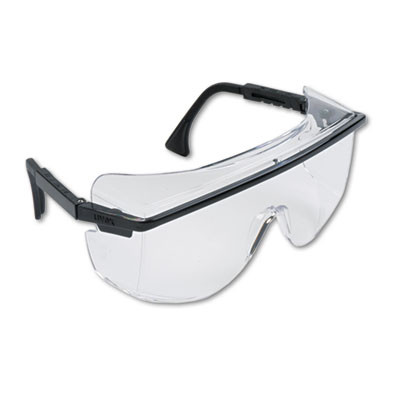 Astro Otg 3001 Safety Glasses, Black Half Frame Otg, Clear Single Lens