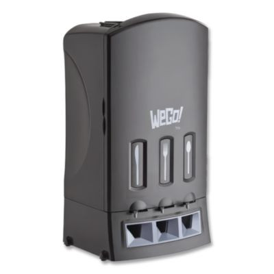 Trio Utensil Dispenser, Holds 100 Forks/100 Knives/100 Spoons, 13.39 x 15.75 x 23.62, Black
