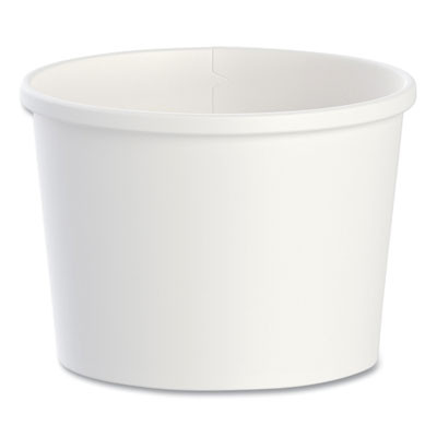 Flexstyle Double Poly Paper Containers, 12 Oz, 3.6" Diameter, White, Paper, 25/Bag, 20 Bags/Carton