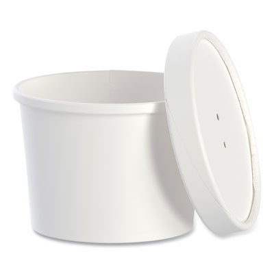 Flexstyle Food Lid Container, 12.1 Oz, 3.6" Diameter, White, Plastic, 250/Carton