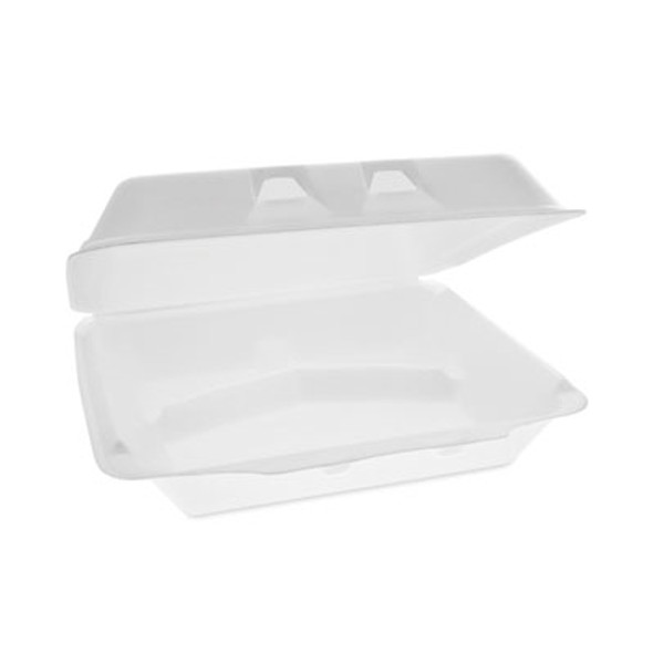Smartlock Foam Hinged Lid Container, X-Large, 3 Compartments, 9.5 x 10.5 x 3.25, White, 250/Carton