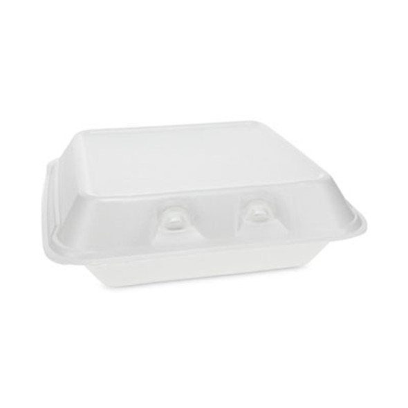 Smartlock Foam Hinged Lid Container, Small, 7.5 x 8 x 2.63, White, 150/Carton