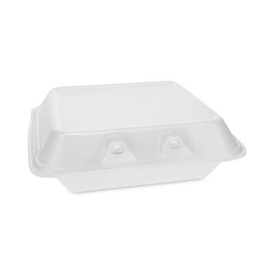 Smartlock Foam Hinged Lid Container, Small, 7.5 x 8 x 2.63, White, 150/Carton