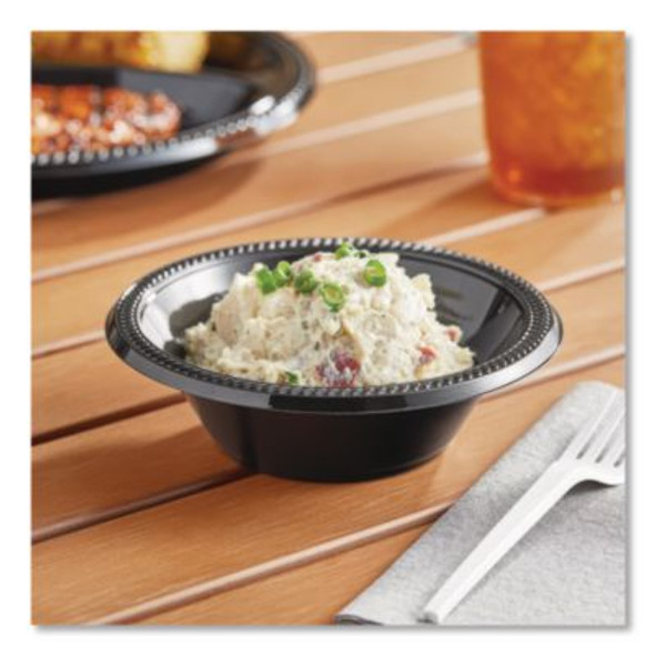 Prairieware Impact Plastic Dinnerware, Bowl, 12 Oz, Black, 1,000/Carton