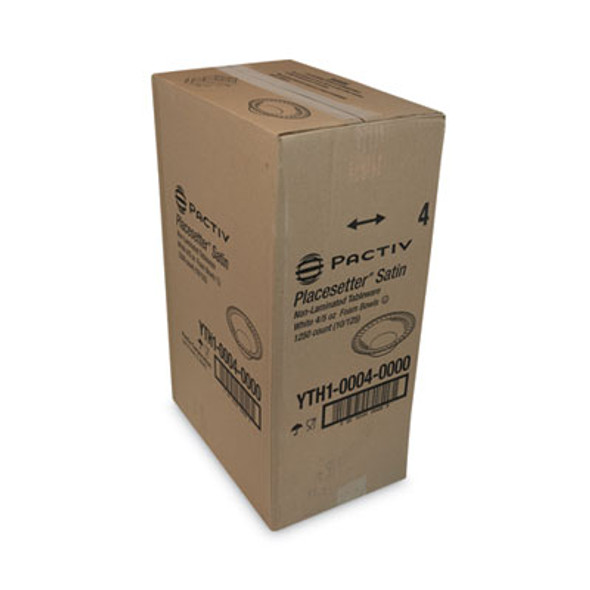 Placesetter Satin Non-Laminated Foam Dinnerware, Bowl, 5 Oz, White, 1,250/Carton