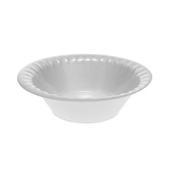 Placesetter Deluxe Laminated Foam Dinnerware, Bowl, 12 Oz, White, 1,000/Carton