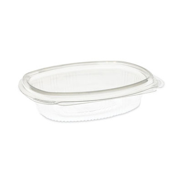 Earthchoice Recycled Pet Hinged Container, 8 Oz, 4.92 x 5.87 x 1.32, Clear, Plastic, 200/Carton