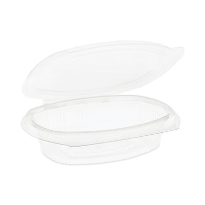 Earthchoice Recycled Pet Hinged Container, 8 Oz, 4.92 x 5.87 x 1.32, Clear, Plastic, 200/Carton