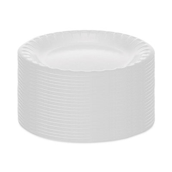 Placesetter Deluxe Laminated Foam Dinnerware, Plate, 6" Dia, White, 1,000/Carton