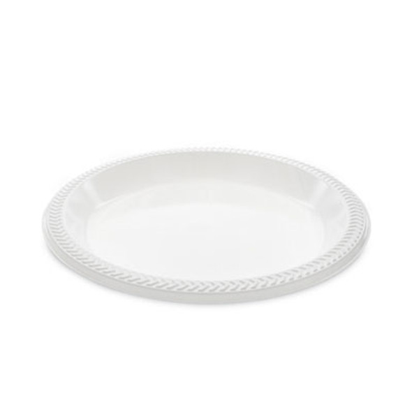 Meadoware Impact Plastic Dinnerware, Plate, 10.25" Dia, White, 500/Carton