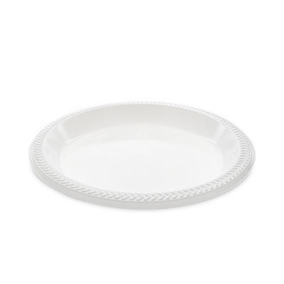 Meadoware Impact Plastic Dinnerware, Plate, 10.25" Dia, White, 500/Carton