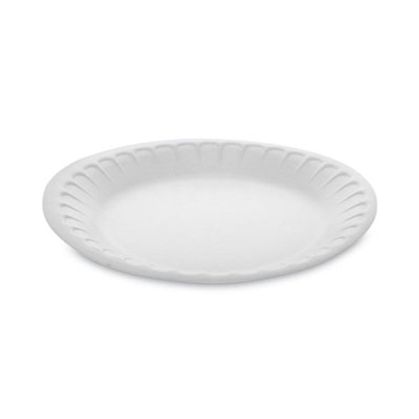 Placesetter Satin Non-Laminated Foam Dinnerware, Plate, 7" Dia, White, 900/Carton