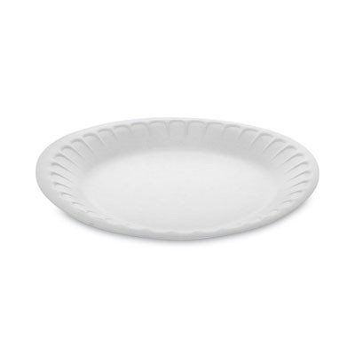 Placesetter Satin Non-Laminated Foam Dinnerware, Plate, 7" Dia, White, 900/Carton