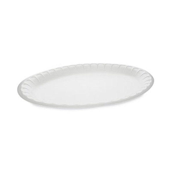 Placesetter Satin Non-Laminated Foam Dinnerware, Platter, 8.5 x 11.5, White, 500/Carton