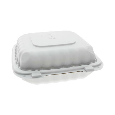 Earthchoice Smartlock Microwavable Mfpp Hinged Lid Container, 8.35 x 8.35 x 3.1, White, Plastic, 200/Carton