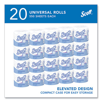 Essential Standard Roll Bathroom Tissue For Business, Septic Safe, 2-Ply, White, 550 Sheets/Roll, 20 Rolls/Carton