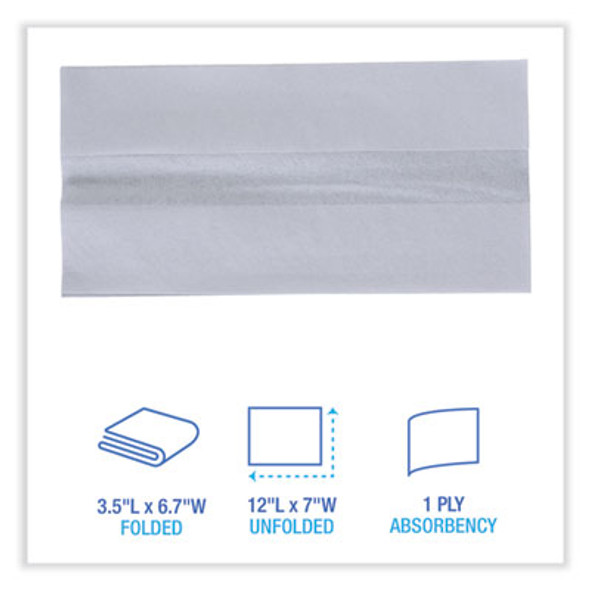 Tallfold Dispenser Napkin, 12" X 7", White, 500/Pack, 20 Packs/Carton