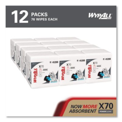 X70 Cloths, 1/4 Fold, 12.5 x 12, White, 76/Pack, 12 Packs/Carton