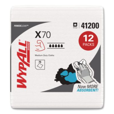 X70 Cloths, 1/4 Fold, 12.5 x 12, White, 76/Pack, 12 Packs/Carton