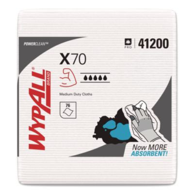X70 Cloths, 1/4 Fold, 12.5 x 12, White, 76/Pack, 12 Packs/Carton