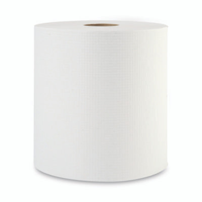 Hardwound Paper Towels, 1-Ply, 8" x 800 Ft, White, 6 Rolls/Carton
