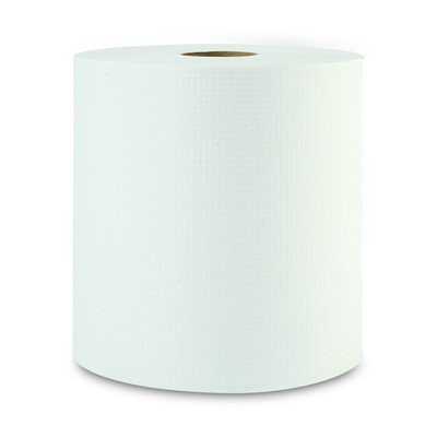 Hardwound Paper Towels, 1-Ply, 8" x 800 Ft, White, 6 Rolls/Carton
