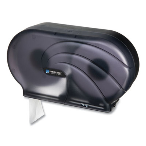 Twin 9" Jbt Toilet Tissue Dispenser, Oceans, 19 x 5.25 x 12, Transparent Black Pearl