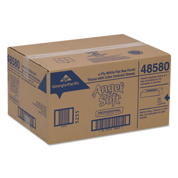 Angel Soft Ps Premium Facial Tissues In Flat Box, 2-Ply, White, 100 Sheets/Box, 30 Boxes/Carton