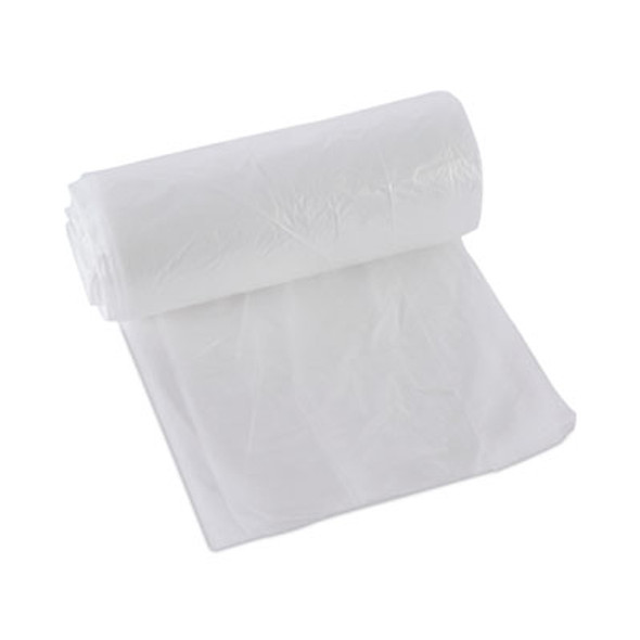 High-Density Can Liners, 10 Gal, 6 Mic, 24" x 23", Natural, Perforated Roll, 50 Bags/Roll, 20 Rolls/Carton