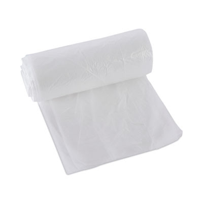 High-Density Can Liners, 10 Gal, 6 Mic, 24" x 23", Natural, Perforated Roll, 50 Bags/Roll, 20 Rolls/Carton