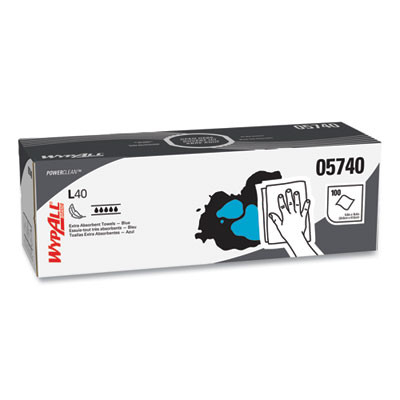 L40 Towels, Pop-Up Box, 9.8 x 16.4, Blue, 100/Box, 9 Boxes/Carton