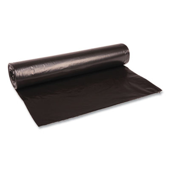 Recycled Low-Density Polyethylene Can Liners, 45 Gal, 1.2 Mil, 40" x 46", Black, Perforated, 10 Bags/Roll, 10 Rolls/Carton