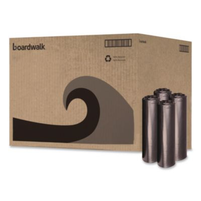Recycled Low-Density Polyethylene Can Liners, 60 Gal, 1.2 Mil, 38" x 58", Black, Perforated, 10 Bags/Roll, 10 Rolls/Carton