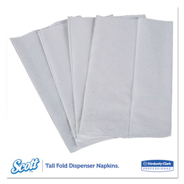 Tall-Fold Dispenser Napkins, 1-Ply, 7 X 13.5, White, 500/Pack, 20 Packs/Carton