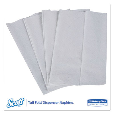Tall-Fold Dispenser Napkins, 1-Ply, 7 X 13.5, White, 500/Pack, 20 Packs/Carton