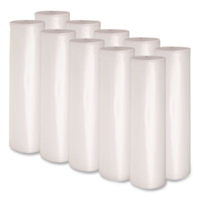 Recycled Low-Density Polyethylene Can Liners, 33 Gal, 1.1 Mil, 33" x 39", Clear, Perforated, 10 Bags/Roll, 10 Rolls/Carton