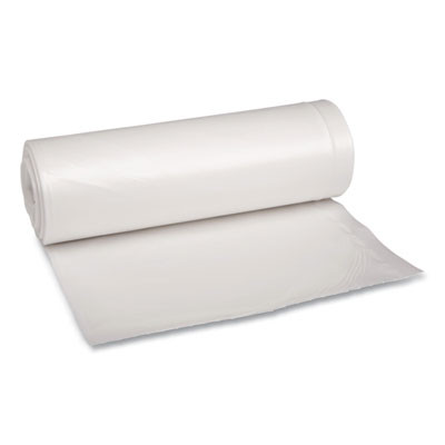 Recycled Low-Density Polyethylene Can Liners, 60 Gal, 1.75 Mil, 38" x 58", Clear, Perforated, 10 Bags/Roll, 10 Rolls/Carton