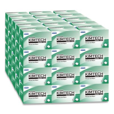 Kimwipes Delicate Task Wipers, 1-Ply, 4.4 x 8.4, Unscented, White, 286/Box, 60 Boxes/Carton