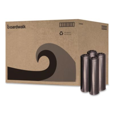 Recycled Low-Density Polyethylene Can Liners, 33 Gal, 1.2 Mil, 33" x 39", Black, Perforated, 10 Bags/Roll, 10 Rolls/Carton