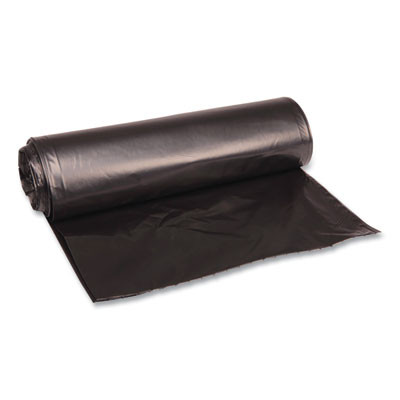 Recycled Low-Density Polyethylene Can Liners, 33 Gal, 1.6 Mil, 33" x 39", Black, Perforated, 10 Bags/Roll, 10 Rolls/Carton