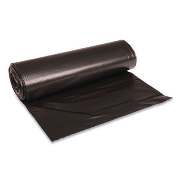 Recycled Low-Density Polyethylene Can Liners, 45 Gal, 1.6 Mil, 40" x 46", Black, Perforated, 10 Bags/Roll, 10 Rolls/Carton