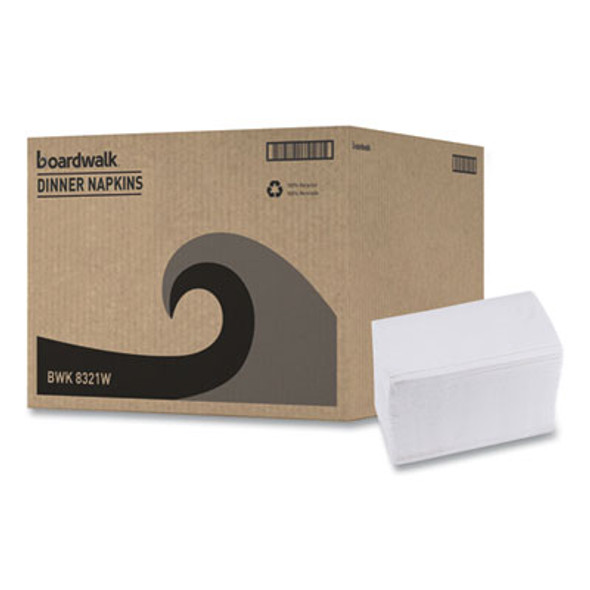 1/8-Fold Dinner Napkins, 2-Ply, 15 X 17, White, 300/Pack, 10 Packs/Carton